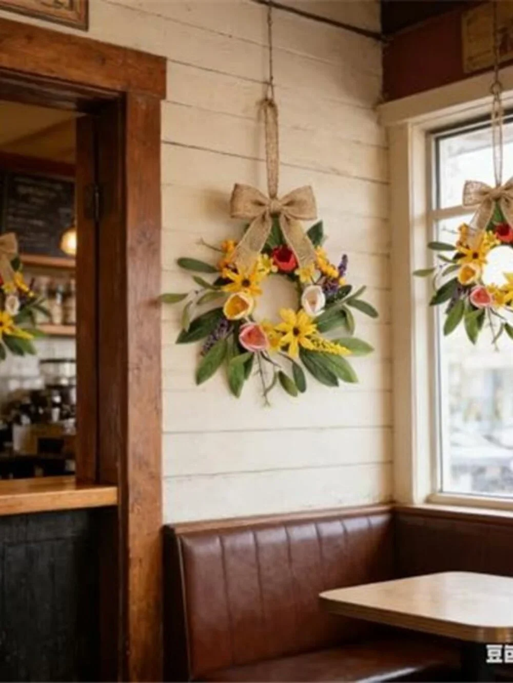 6 Pcs 9'' Mini Spring Wreaths for Kitchen Cabinets Decor Small Tulip Floral